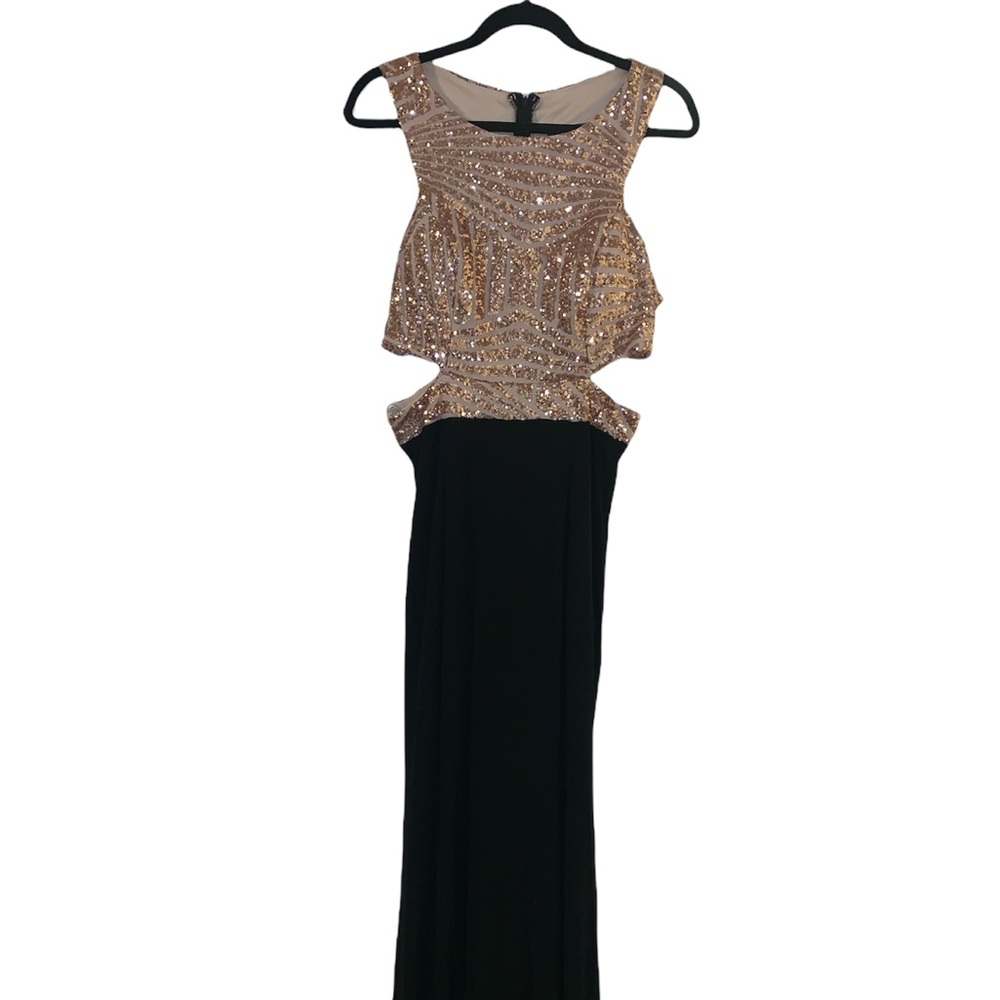Lenovia formal sequin and cutout dress